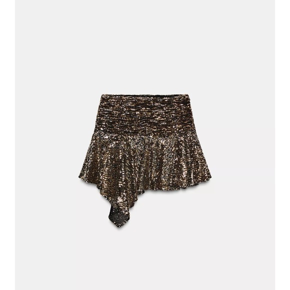 NWT ZARA ASYMMETRIC SEQUIN SKORT - Picture 8 of 10